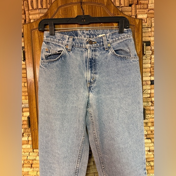 Vintage ‘97 Levi 950 Orange Relaxed fit Tapered short HR faded cotton denim sz7 - Picture 4 of 8